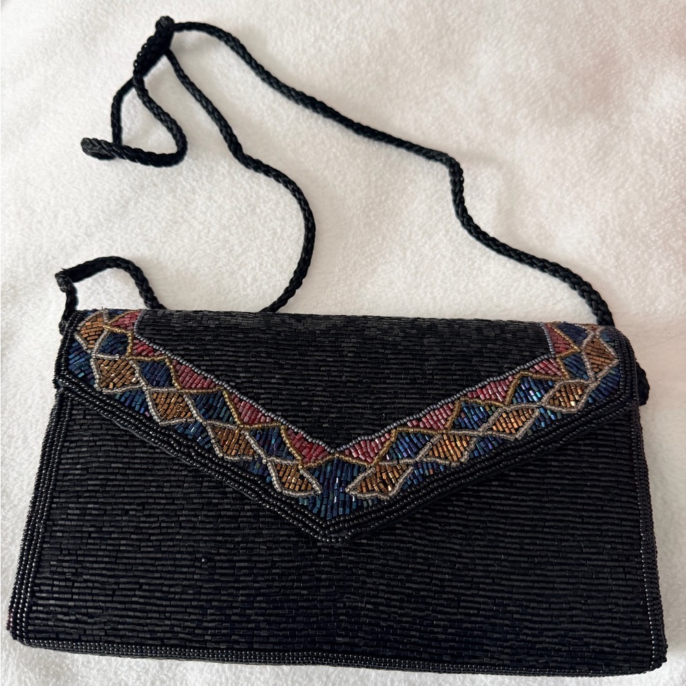 Black Beaded Clutch
